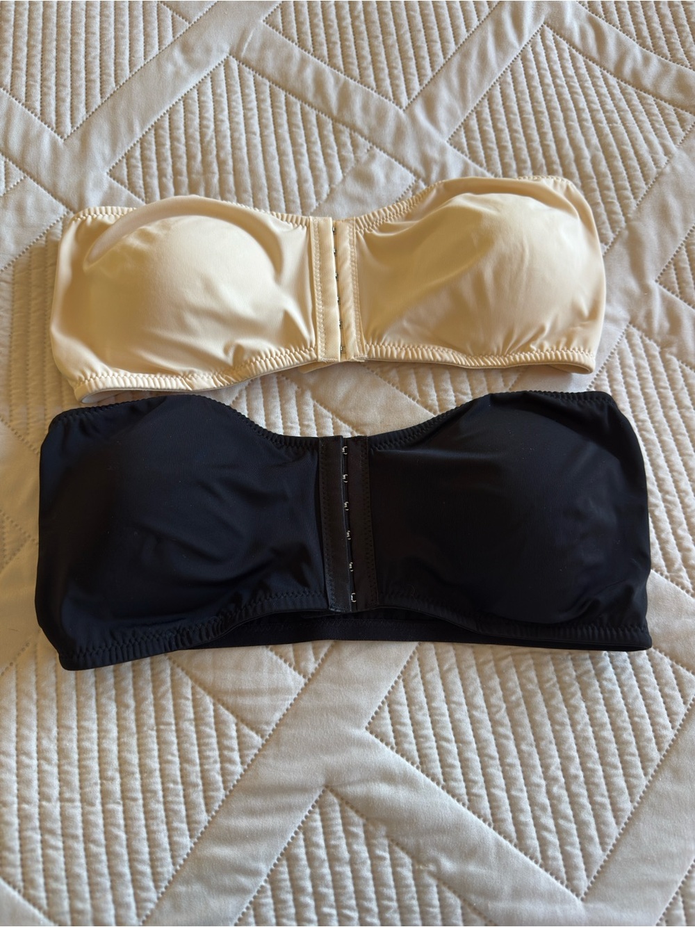 SHEIN Strapless Bandeau Twin Pack - Black & Cream